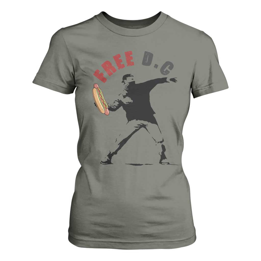 Free DC Sandwich Toss T Shirt For Women Washington DC Political Satire TS02 Military Green Print Your Wear