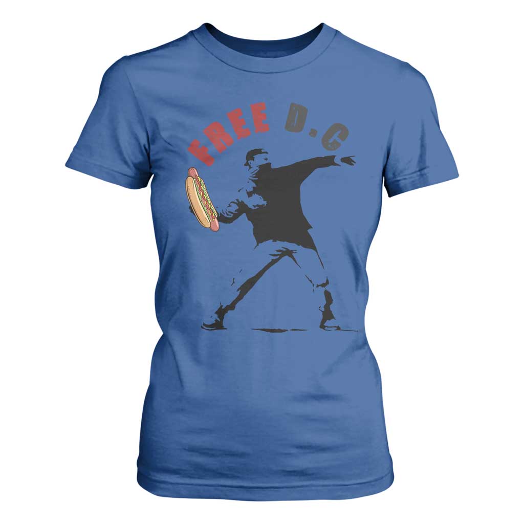 Free DC Sandwich Toss T Shirt For Women Washington DC Political Satire TS02 Royal Blue Print Your Wear