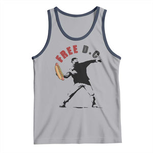 Free DC Sandwich Toss Tank Top Washington DC Political Satire TS02 Athletic Heather Navy Print Your Wear