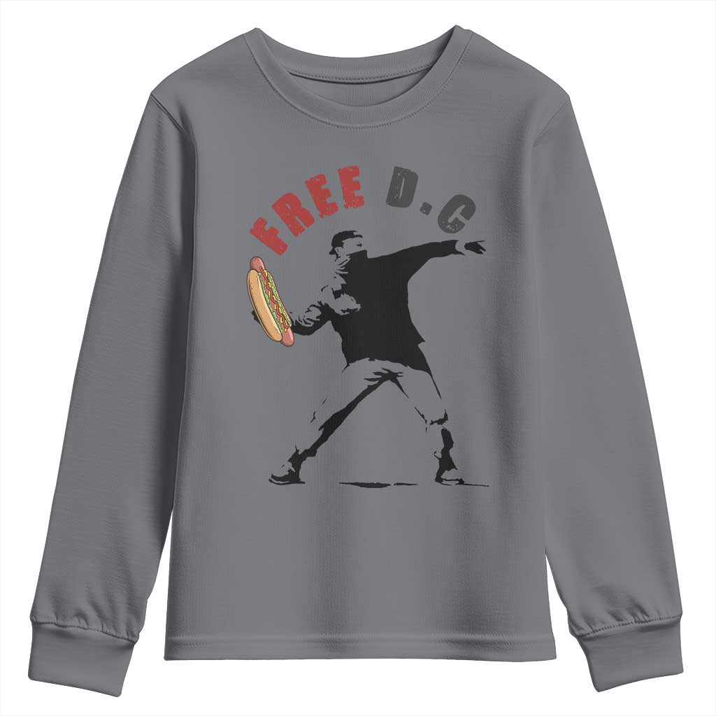 Free DC Sandwich Toss Youth Sweatshirt Washington DC Political Satire TS02 Charcoal Print Your Wear