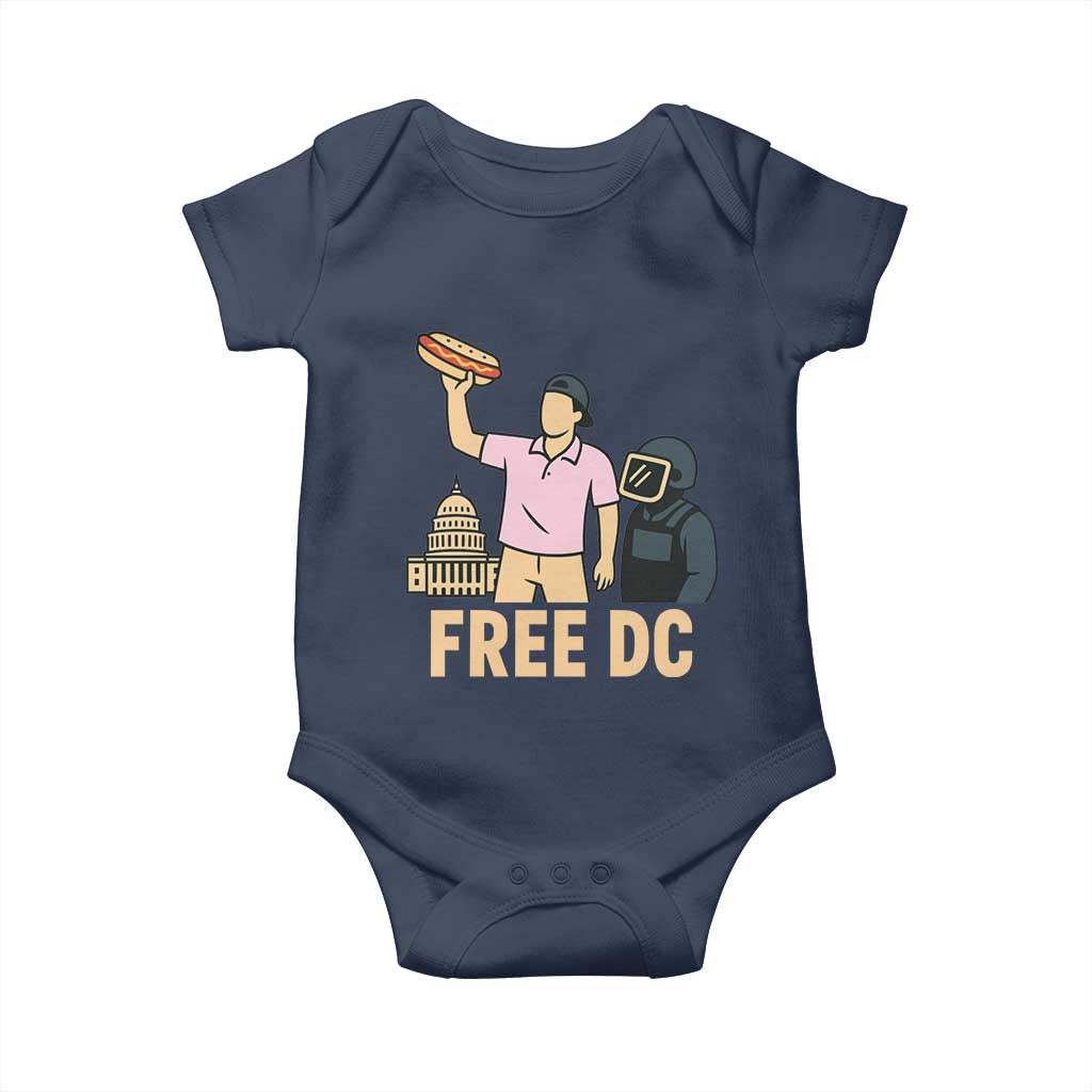 Free DC Sandwich Guy Baby Onesie Washington DC Pride Political Satire TS02 Navy Print Your Wear