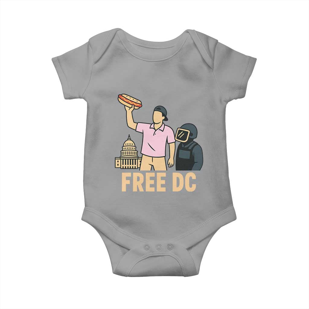 Free DC Sandwich Guy Baby Onesie Washington DC Pride Political Satire TS02 Sport Gray Print Your Wear