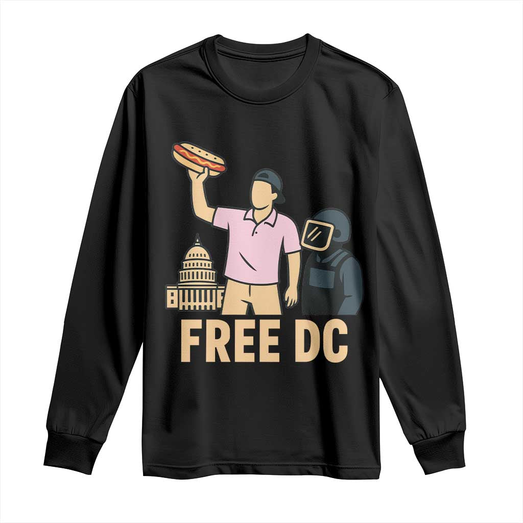 Free DC Sandwich Guy Long Sleeve Shirt Washington DC Pride Political Satire TS02 Black Print Your Wear