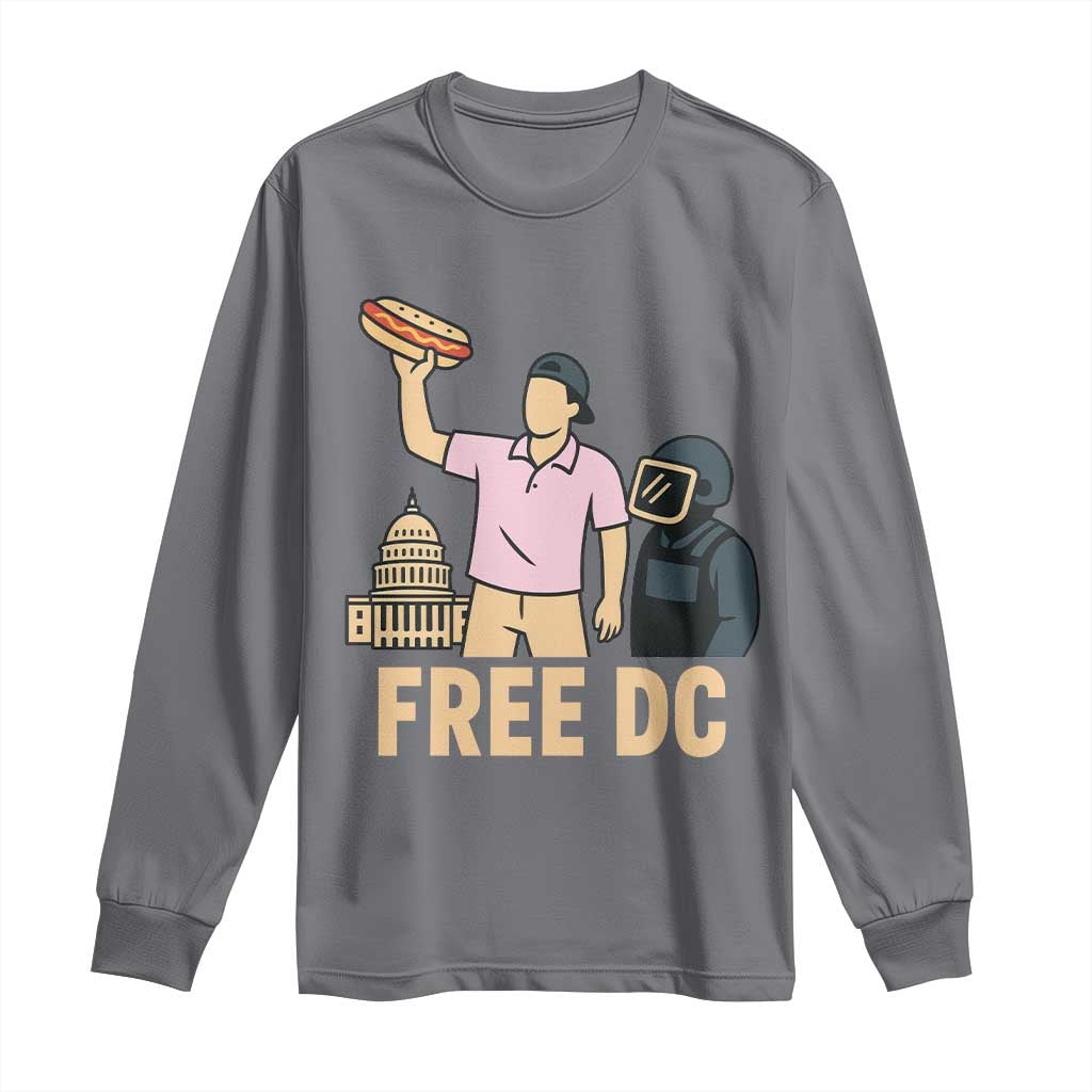Free DC Sandwich Guy Long Sleeve Shirt Washington DC Pride Political Satire TS02 Charcoal Print Your Wear