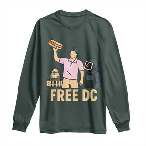 Free DC Sandwich Guy Long Sleeve Shirt Washington DC Pride Political Satire TS02 Dark Forest Green Print Your Wear