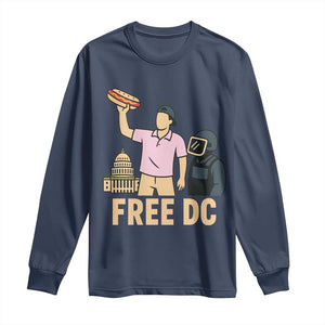 Free DC Sandwich Guy Long Sleeve Shirt Washington DC Pride Political Satire TS02 Navy Print Your Wear