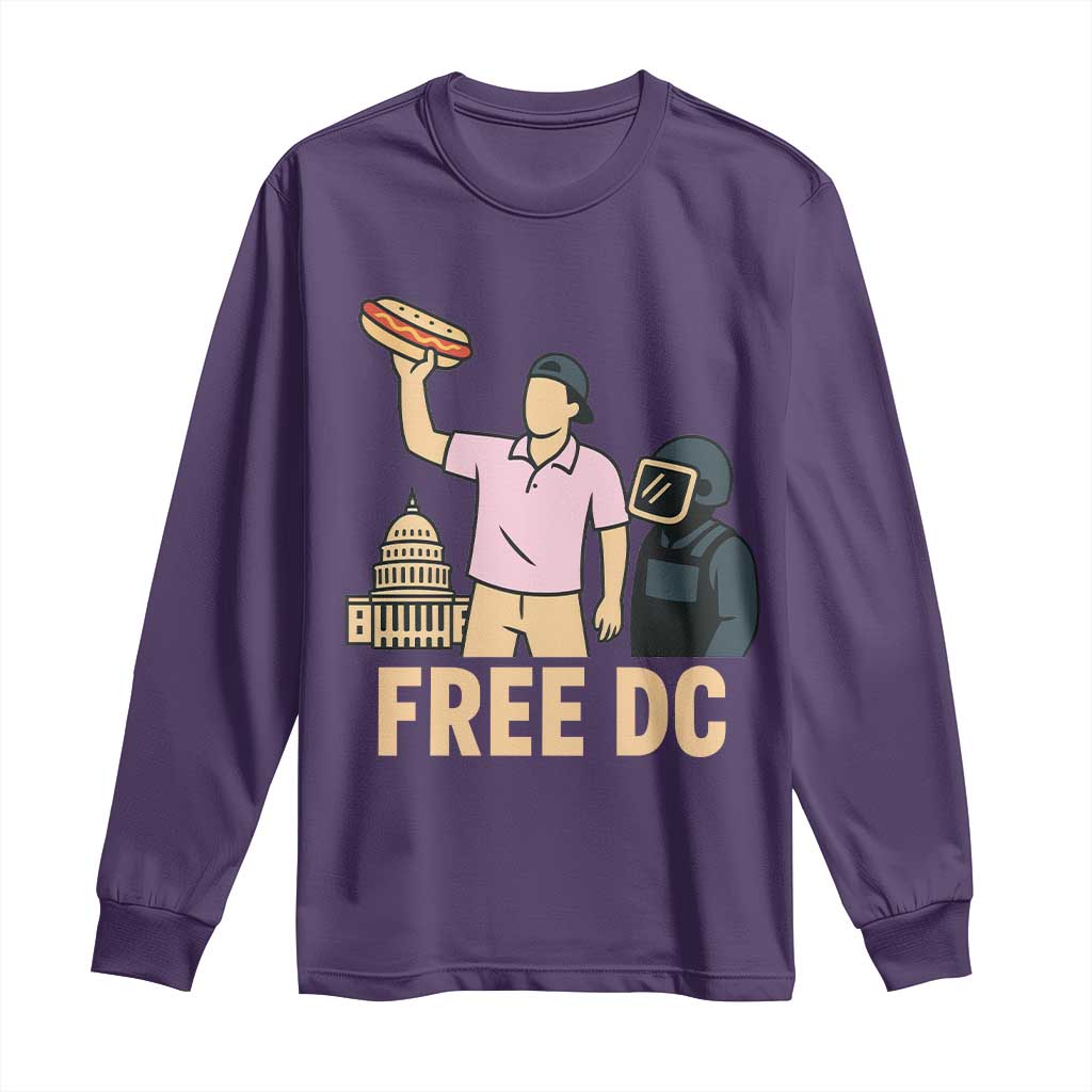 Free DC Sandwich Guy Long Sleeve Shirt Washington DC Pride Political Satire TS02 Purple Print Your Wear