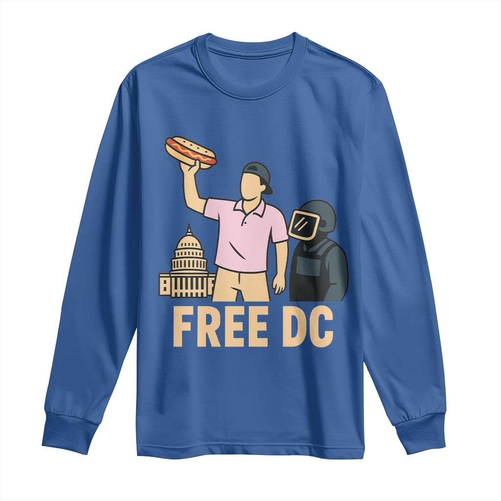 Free DC Sandwich Guy Long Sleeve Shirt Washington DC Pride Political Satire TS02 Royal Blue Print Your Wear