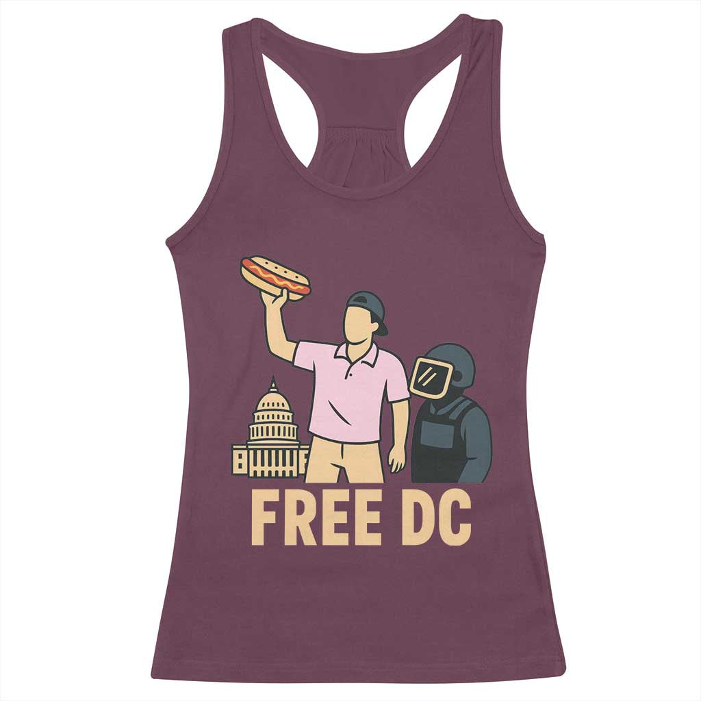 Free DC Sandwich Guy Racerback Tank Top Washington DC Pride Political Satire TS02 Maroon Print Your Wear