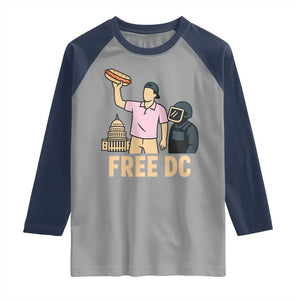 Free DC Sandwich Guy Raglan Shirt Washington DC Pride Political Satire TS02 Sport Gray Navy Print Your Wear