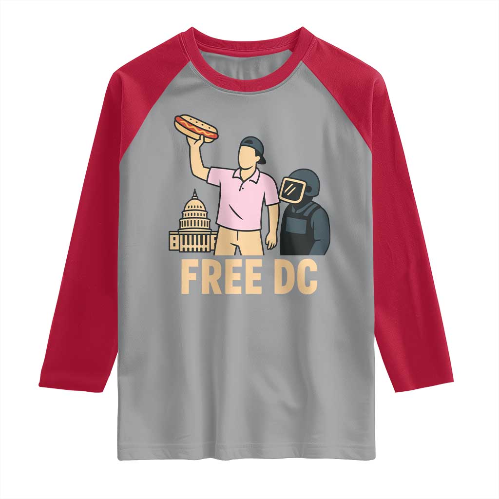 Free DC Sandwich Guy Raglan Shirt Washington DC Pride Political Satire TS02 Sport Gray Red Print Your Wear