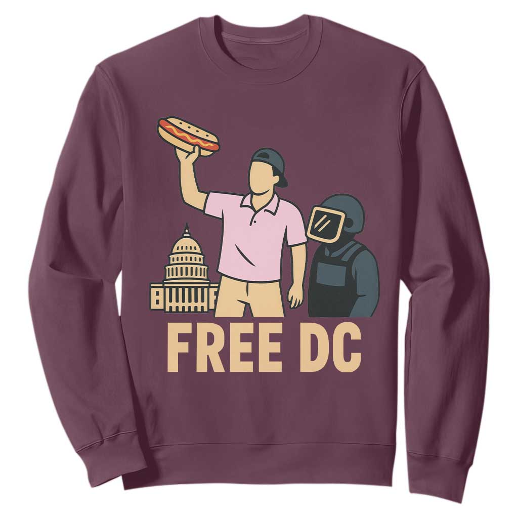 Free DC Sandwich Guy Sweatshirt Washington DC Pride Political Satire TS02 Maroon Print Your Wear