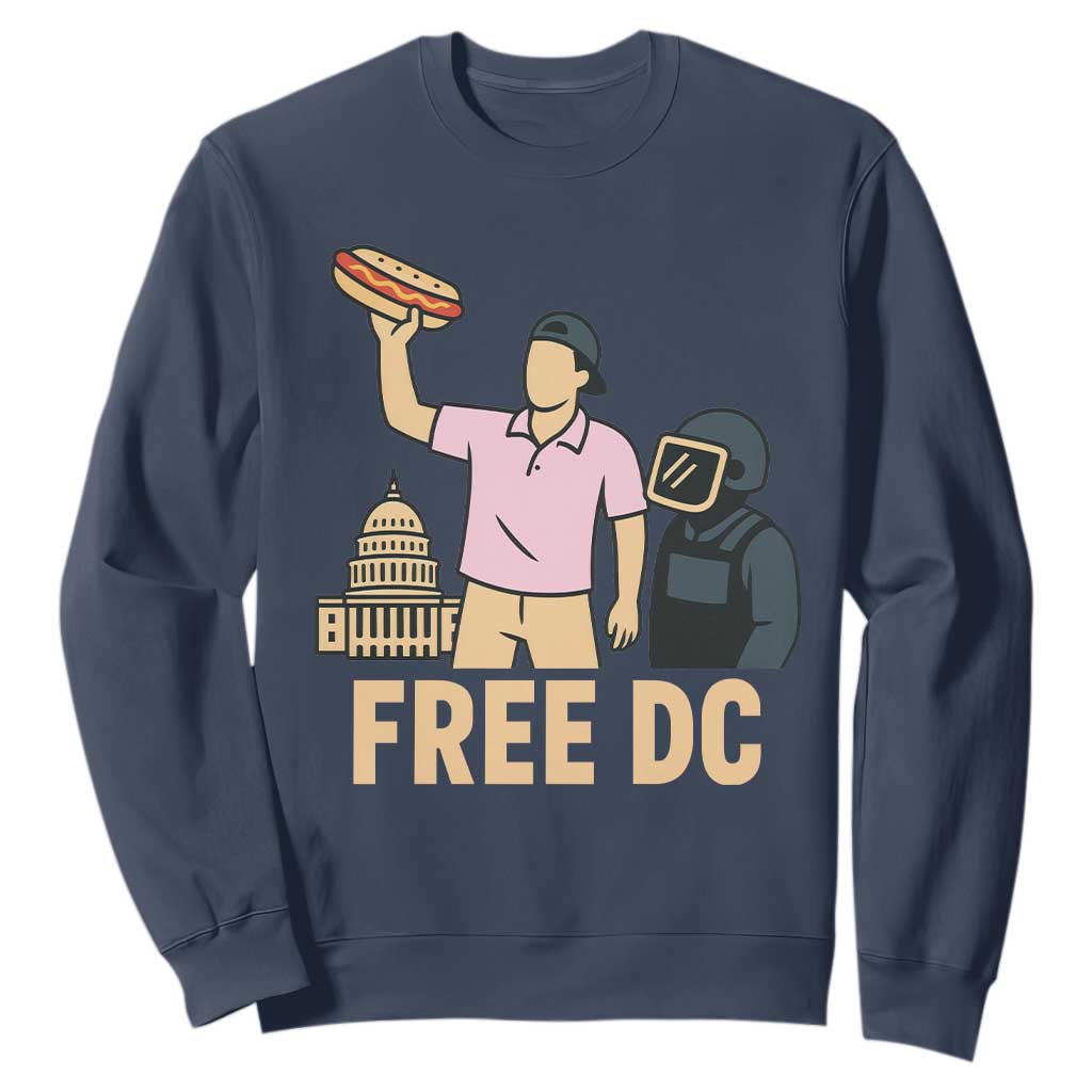 Free DC Sandwich Guy Sweatshirt Washington DC Pride Political Satire TS02 Navy Print Your Wear