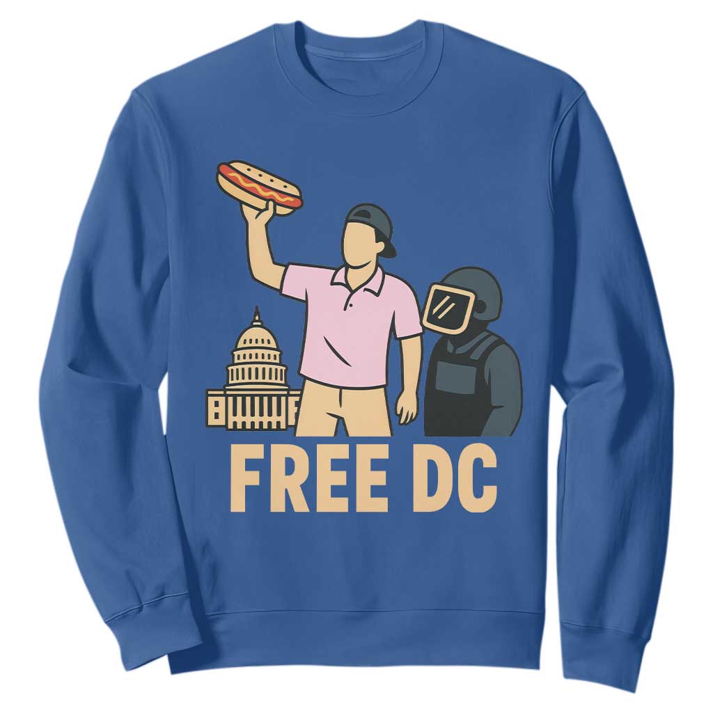 Free DC Sandwich Guy Sweatshirt Washington DC Pride Political Satire TS02 Royal Blue Print Your Wear