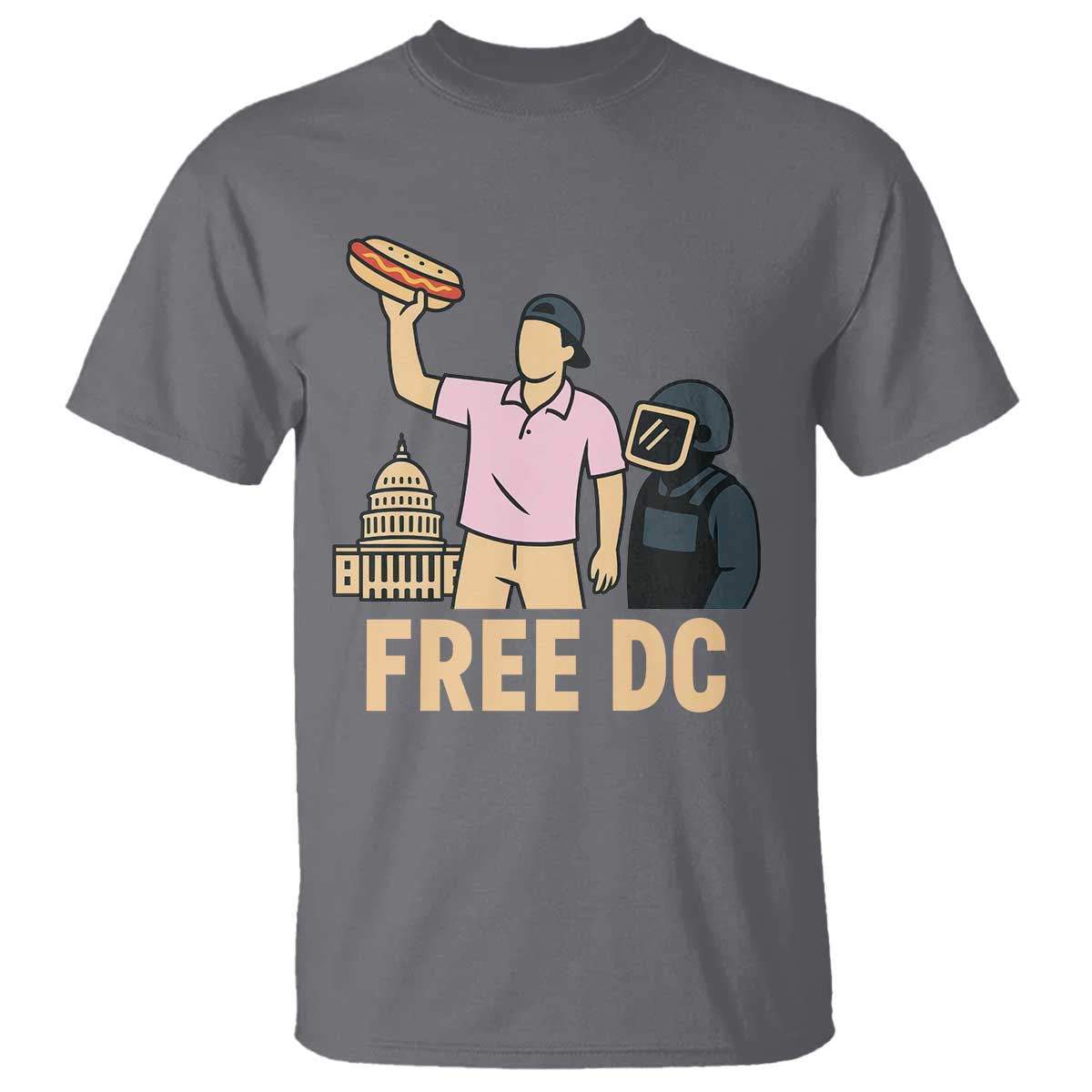Free DC Sandwich Guy T Shirt Washington DC Pride Political Satire TS02 Charcoal Print Your Wear
