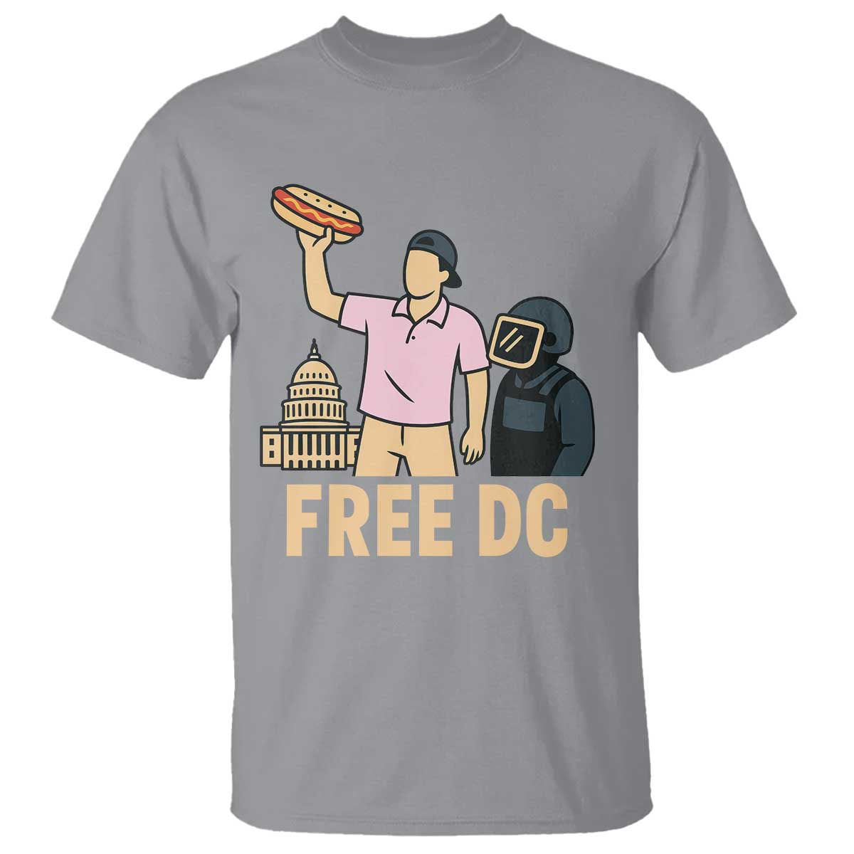 Free DC Sandwich Guy T Shirt Washington DC Pride Political Satire TS02 Sport Gray Print Your Wear