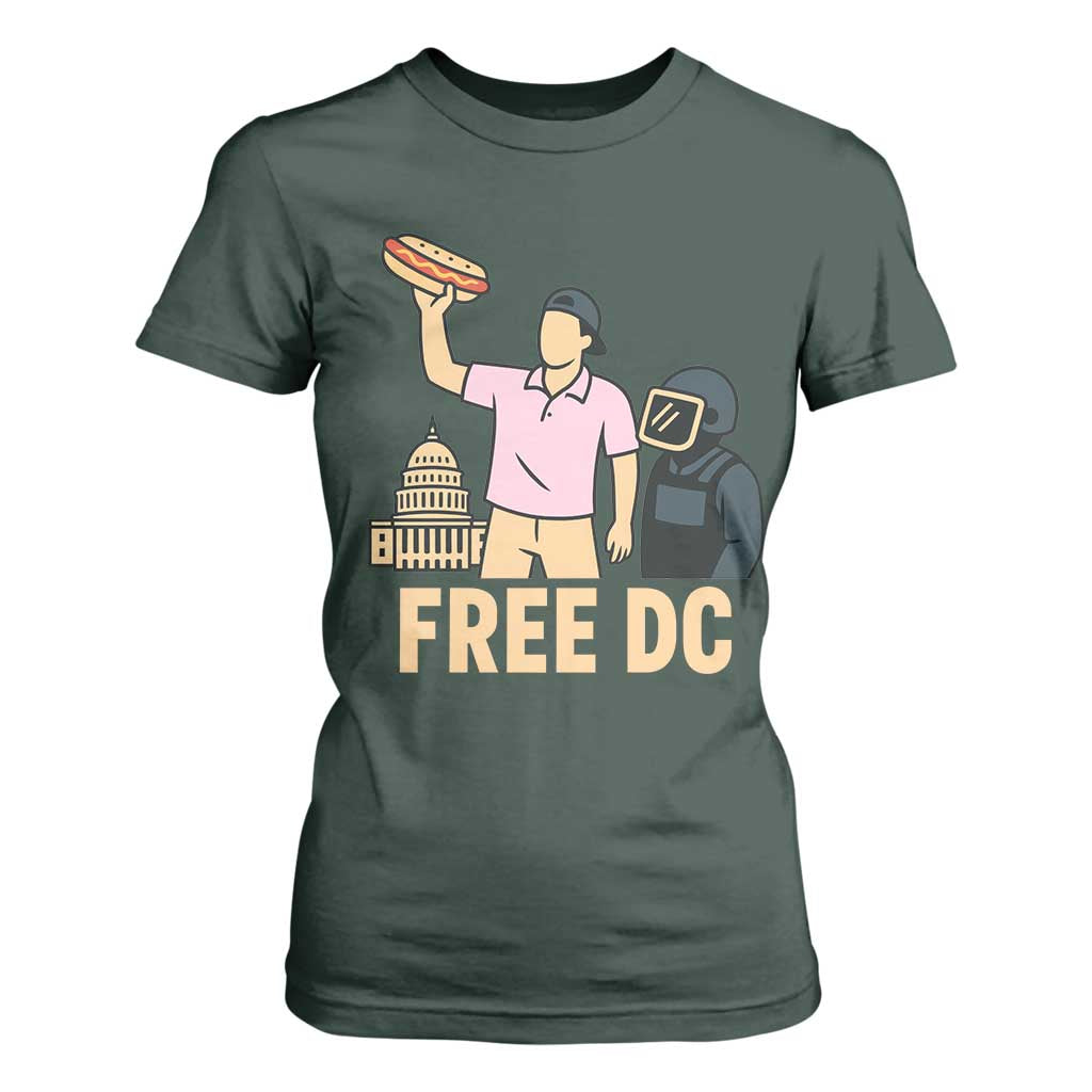 Free DC Sandwich Guy T Shirt For Women Washington DC Pride Political Satire TS02 Dark Forest Green Print Your Wear