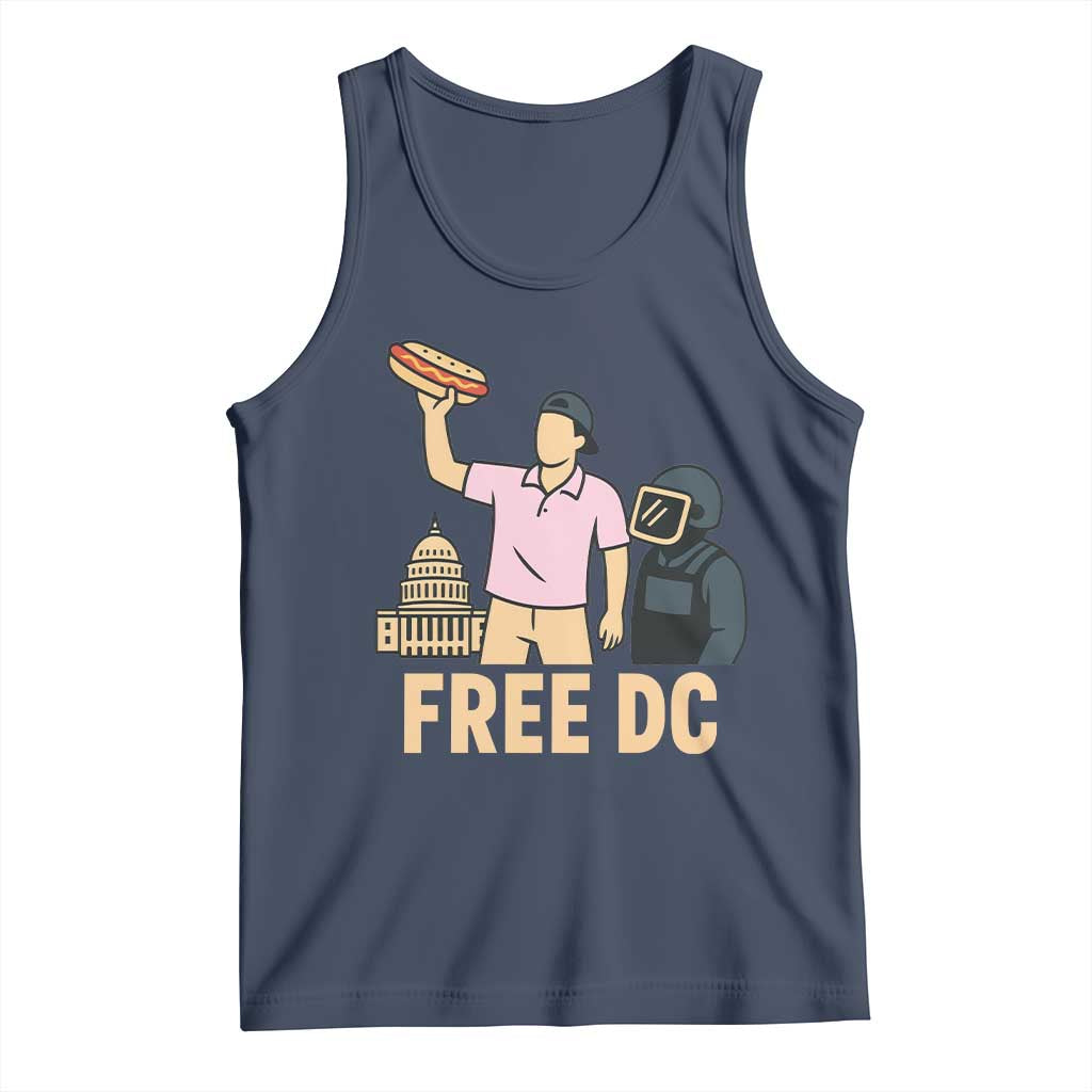 Free DC Sandwich Guy Tank Top Washington DC Pride Political Satire TS02 Navy Print Your Wear