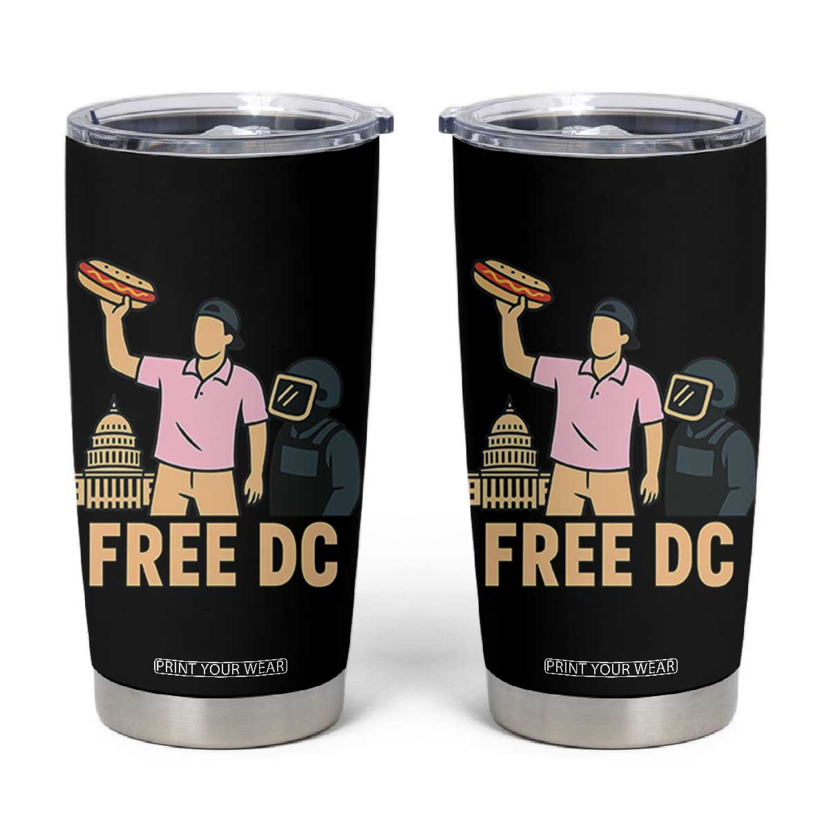 Free DC Sandwich Guy Tumbler Cup Washington DC Pride Political Satire TS02 Black Print Your Wear