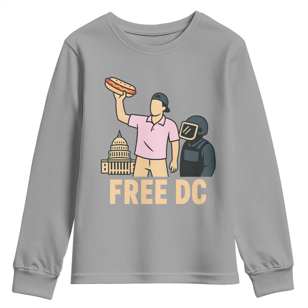 Free DC Sandwich Guy Youth Sweatshirt Washington DC Pride Political Satire TS02 Sport Gray Print Your Wear