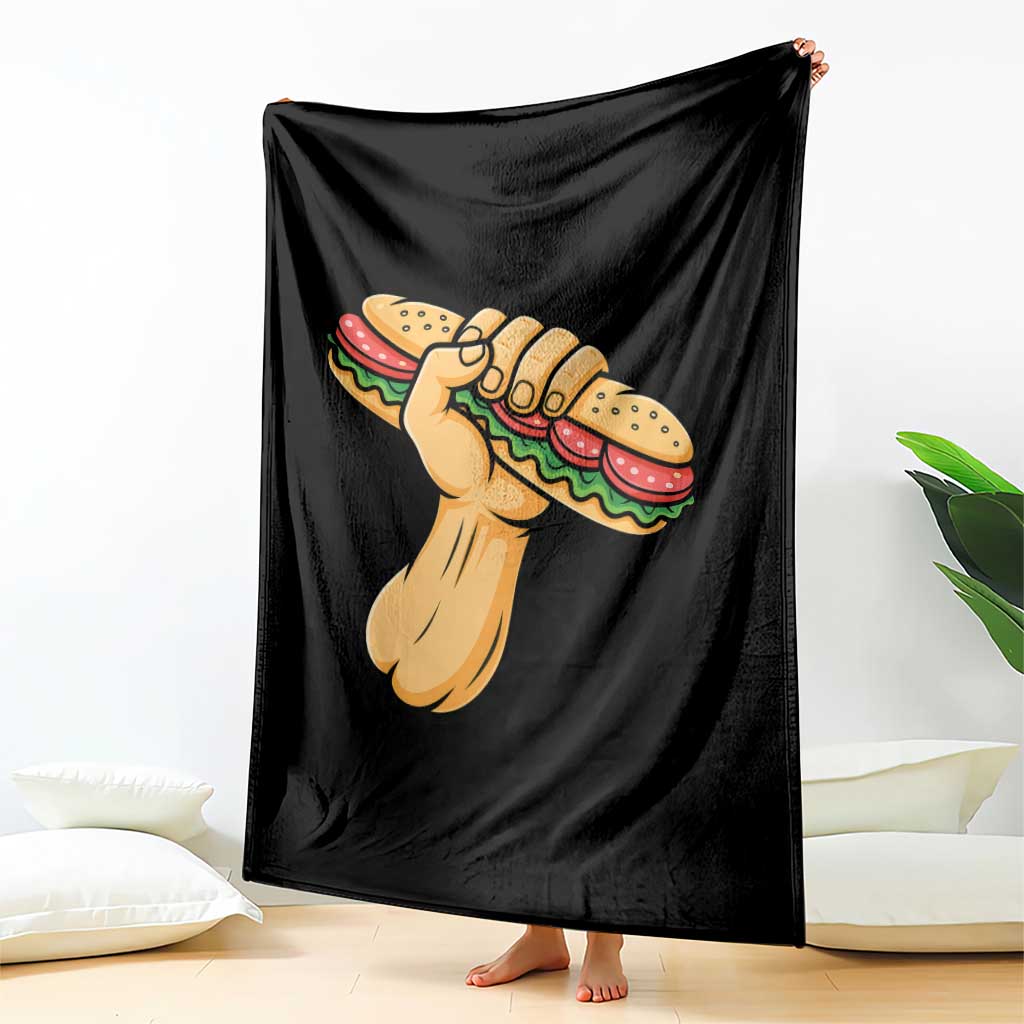 Sandwich Power Fist Throw Blanket Sarcastic Food Revolution Political Satire TS02 Print Your Wear