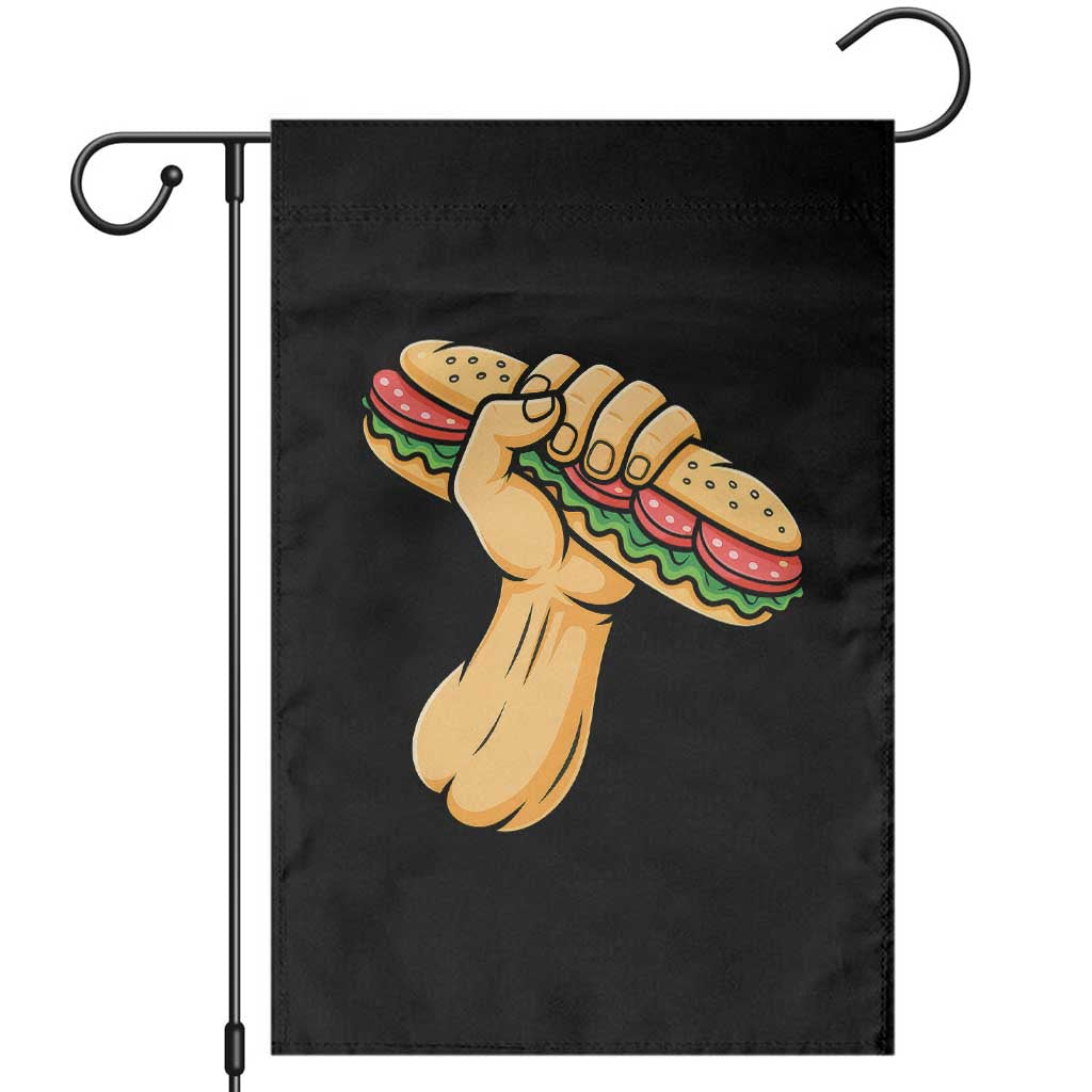 Sandwich Power Fist Garden Flag Sarcastic Food Revolution Political Satire TS02 Black Print Your Wear