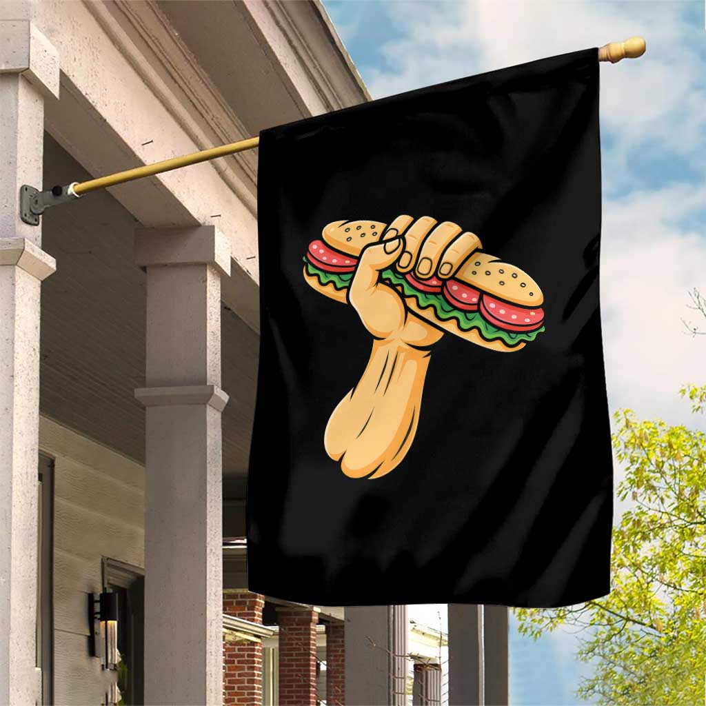 Sandwich Power Fist Garden Flag Sarcastic Food Revolution Political Satire TS02 Print Your Wear