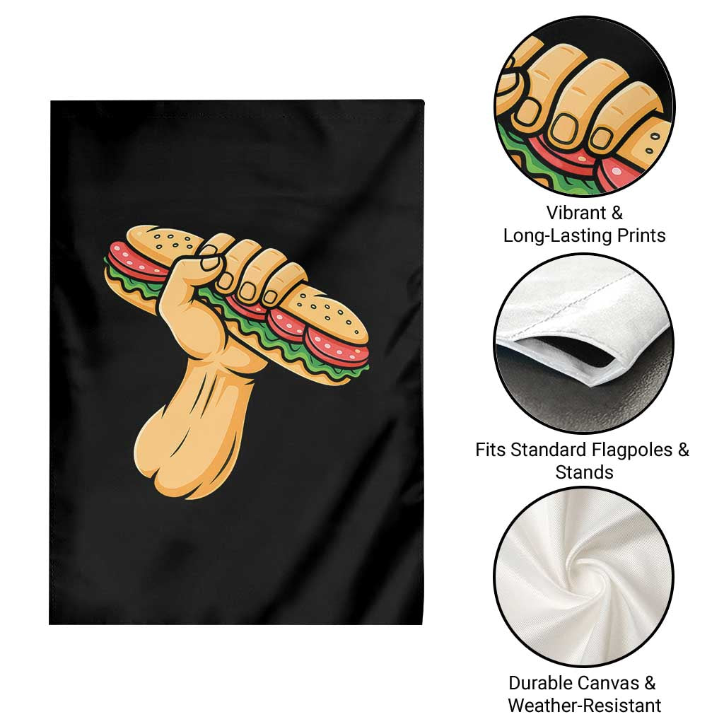 Sandwich Power Fist Garden Flag Sarcastic Food Revolution Political Satire TS02 Print Your Wear