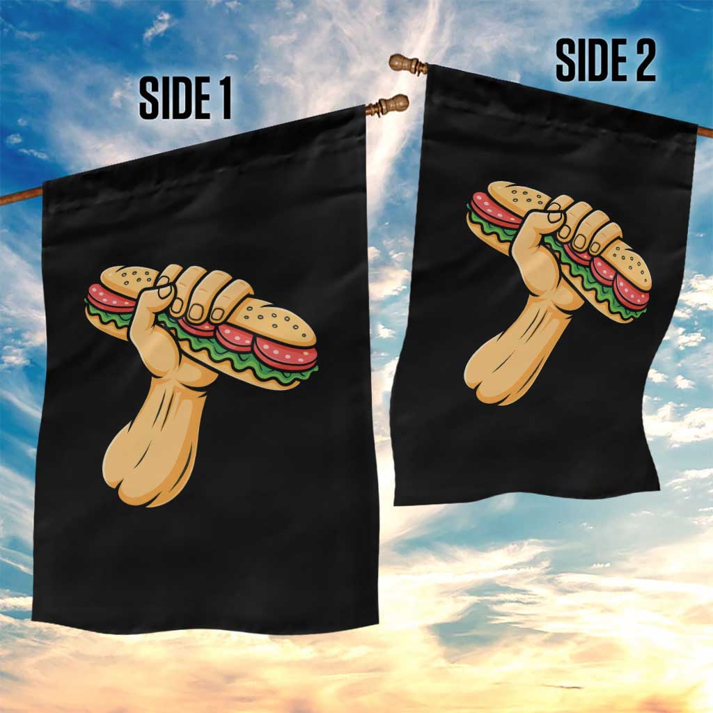 Sandwich Power Fist Garden Flag Sarcastic Food Revolution Political Satire TS02 Print Your Wear