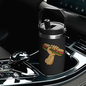 Sandwich Power Fist Flip Straw Tumbler Sarcastic Food Revolution Political Satire TS02 Print Your Wear