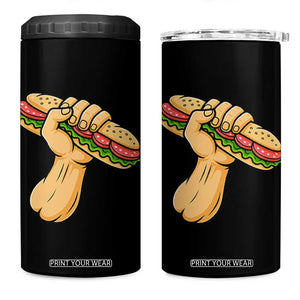 Sandwich Power Fist 4 in 1 Can Cooler Tumbler Sarcastic Food Revolution Political Satire TS02 One Size: 16 oz Black Print Your Wear