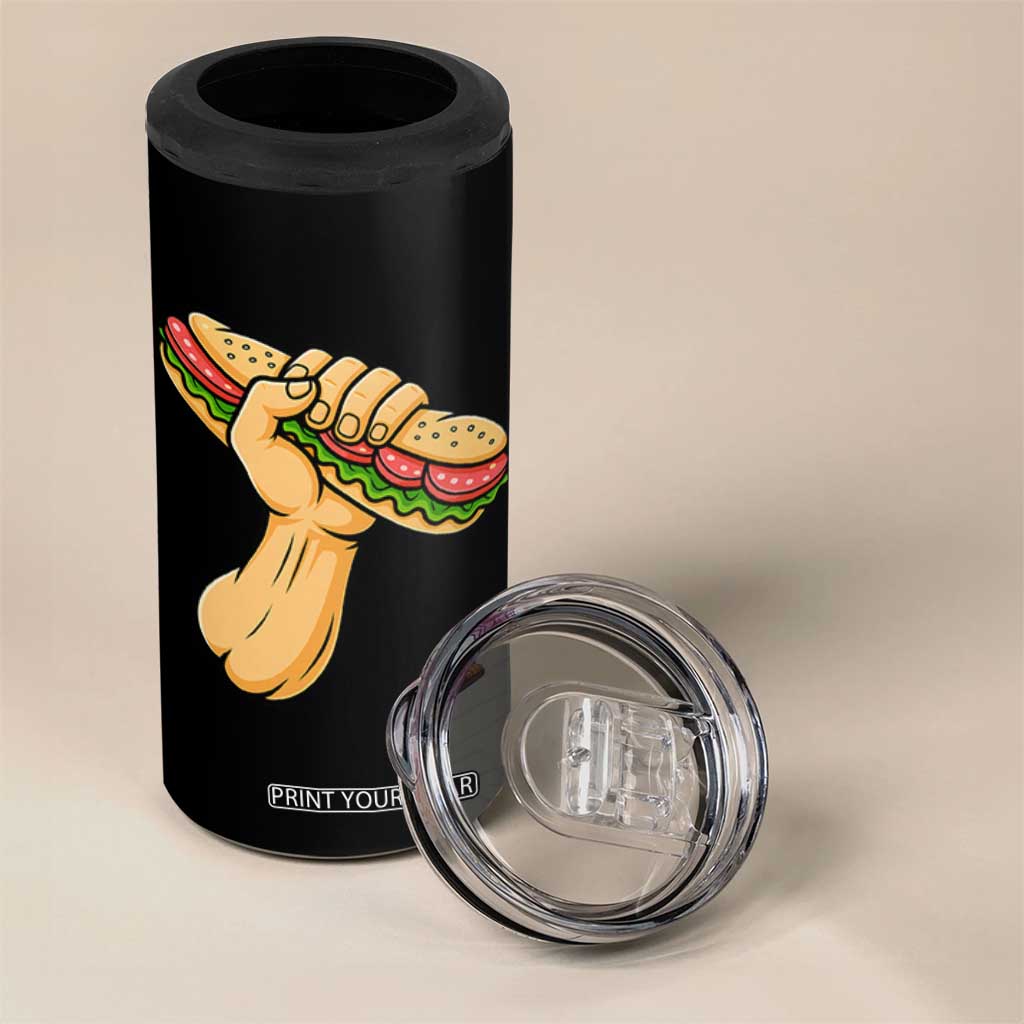 Sandwich Power Fist 4 in 1 Can Cooler Tumbler Sarcastic Food Revolution Political Satire TS02 Print Your Wear