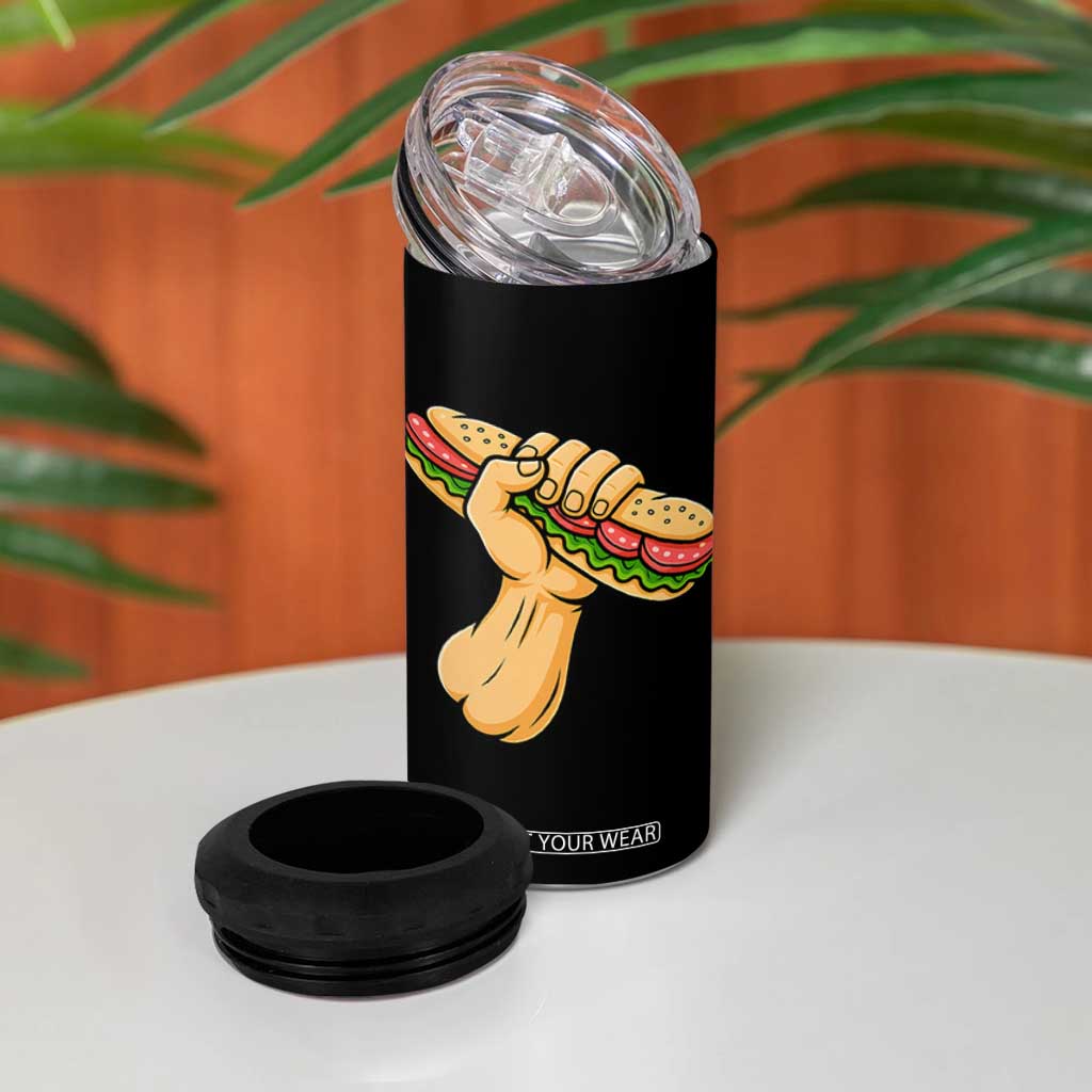 Sandwich Power Fist 4 in 1 Can Cooler Tumbler Sarcastic Food Revolution Political Satire TS02 Print Your Wear
