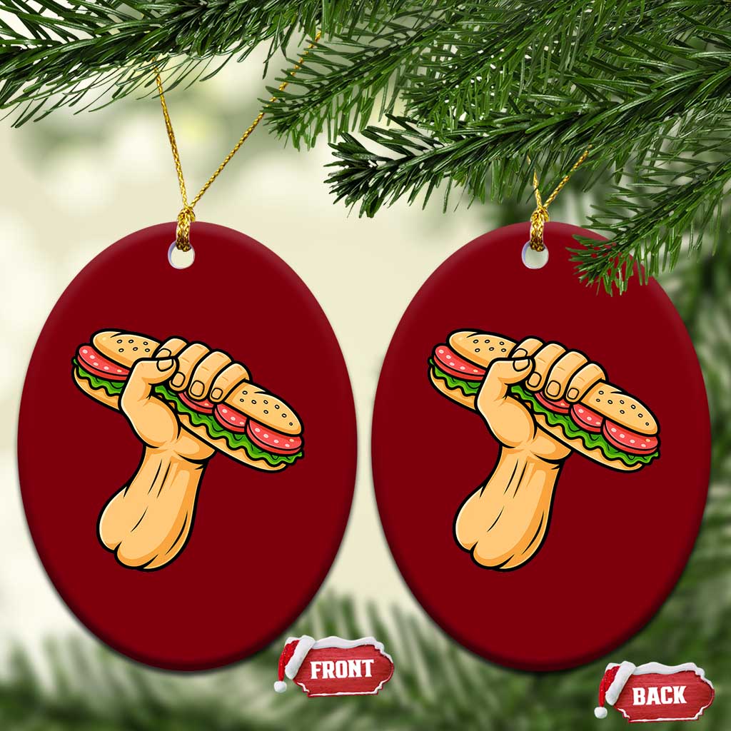 Sandwich Power Fist Ceramic Ornament Sarcastic Food Revolution Political Satire TS02 Print Your Wear