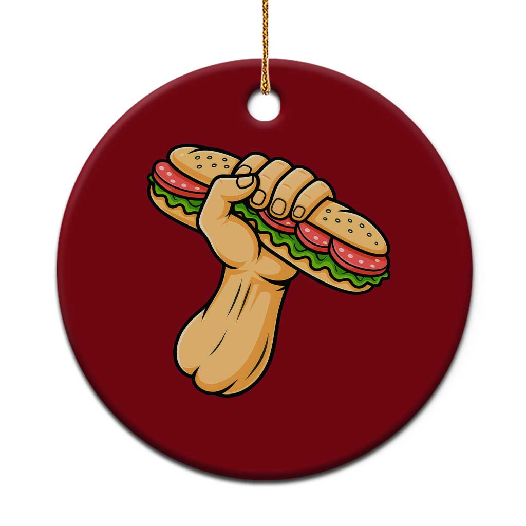 Sandwich Power Fist Ceramic Ornament Sarcastic Food Revolution Political Satire TS02 1pc Red Print Your Wear
