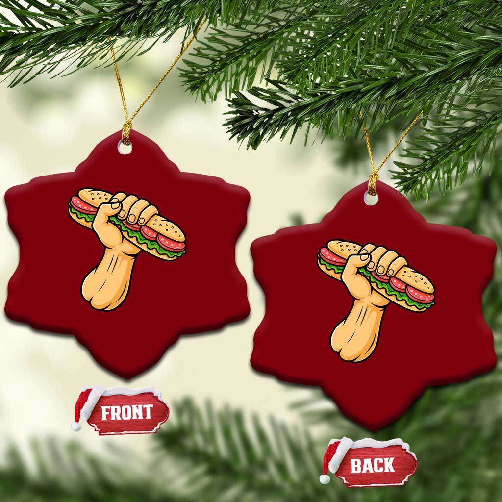 Sandwich Power Fist Ceramic Ornament Sarcastic Food Revolution Political Satire TS02 Print Your Wear