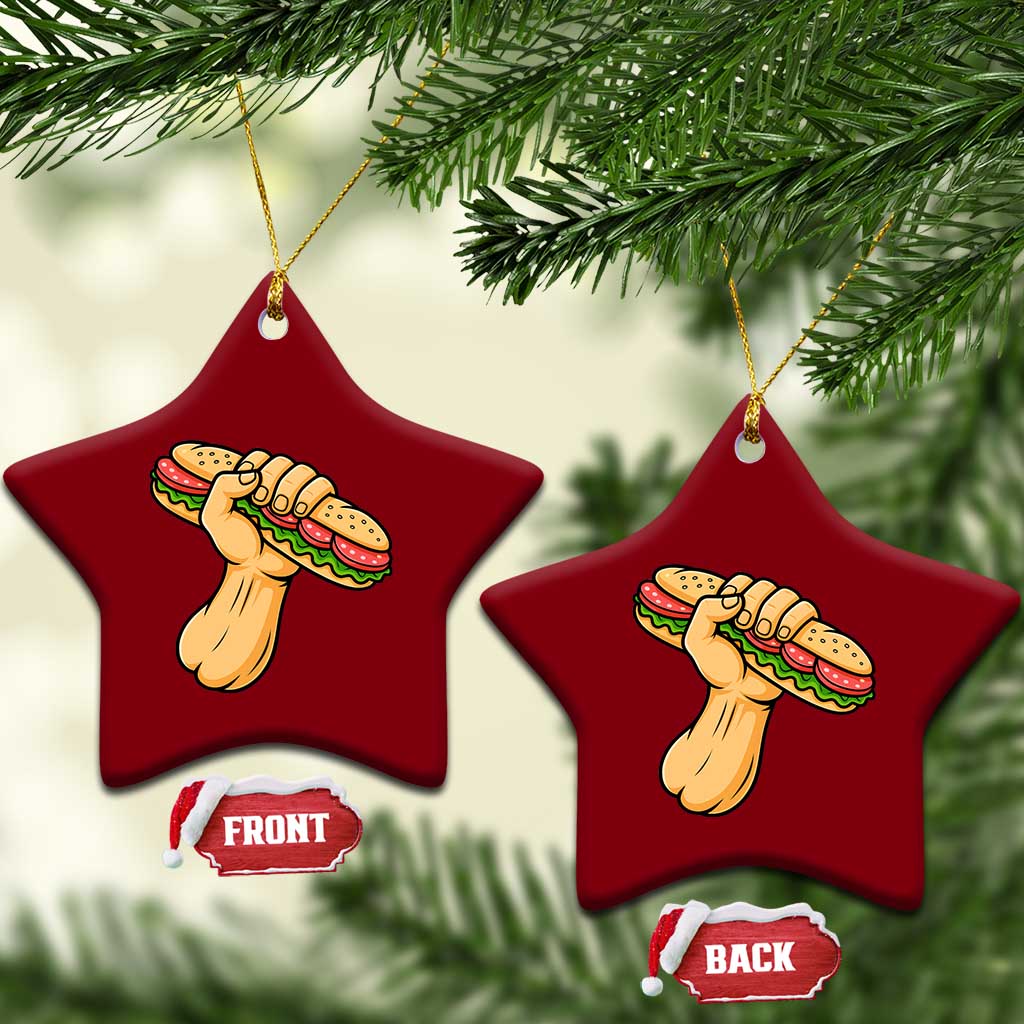 Sandwich Power Fist Ceramic Ornament Sarcastic Food Revolution Political Satire TS02 Print Your Wear