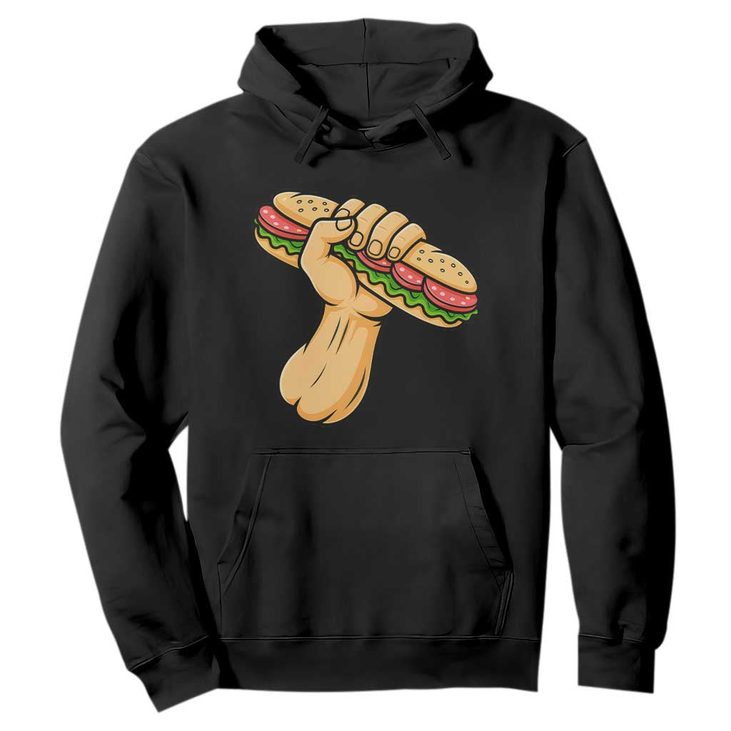 Sandwich Power Fist Hoodie Sarcastic Food Revolution Political Satire TS02 Black Print Your Wear