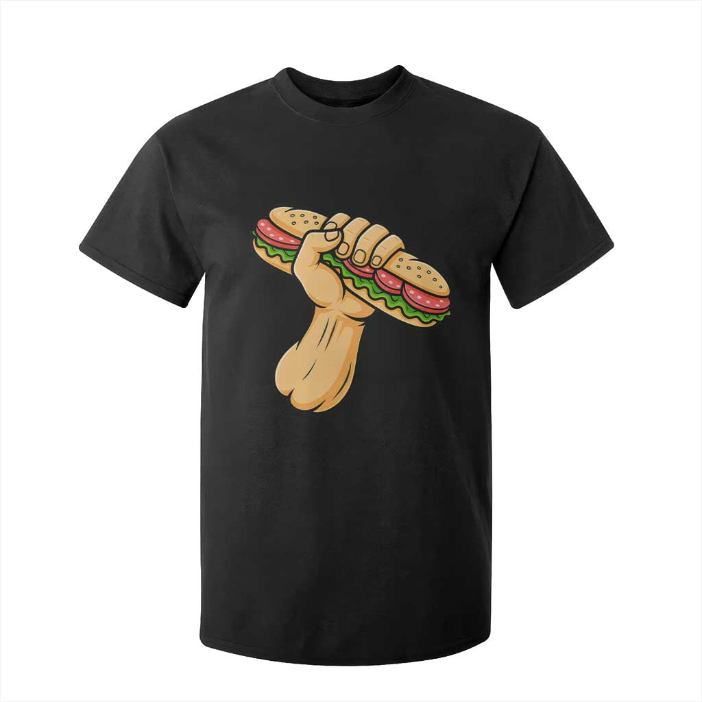 Sandwich Power Fist T Shirt For Kid Sarcastic Food Revolution Political Satire TS02 Black Print Your Wear