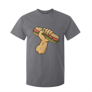 Sandwich Power Fist T Shirt For Kid Sarcastic Food Revolution Political Satire TS02 Charcoal Print Your Wear