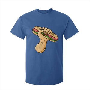 Sandwich Power Fist T Shirt For Kid Sarcastic Food Revolution Political Satire TS02 Royal Blue Print Your Wear