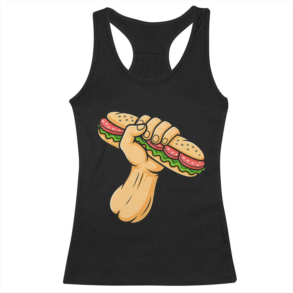 Sandwich Power Fist Racerback Tank Top Sarcastic Food Revolution Political Satire TS02 Black Print Your Wear