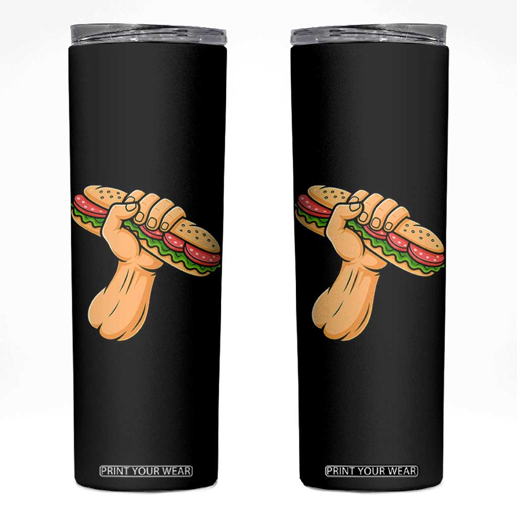 Sandwich Power Fist Skinny Tumbler Sarcastic Food Revolution Political Satire TS02 Black Print Your Wear