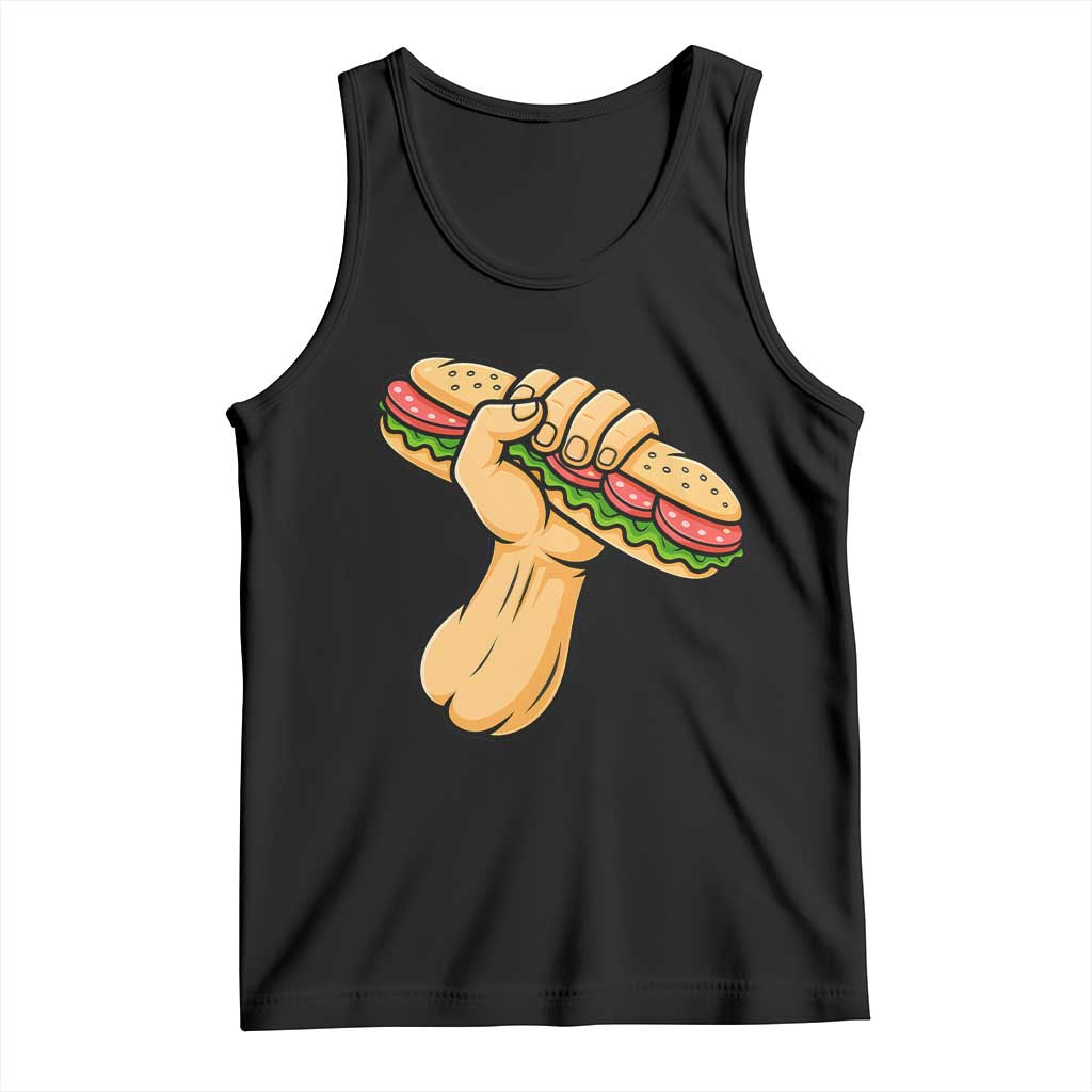 Sandwich Power Fist Tank Top Sarcastic Food Revolution Political Satire TS02 Black Print Your Wear