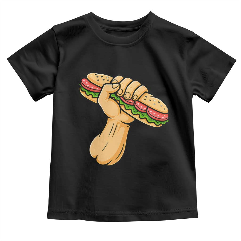 Sandwich Power Fist Toddler T Shirt Sarcastic Food Revolution Political Satire TS02 Black Print Your Wear