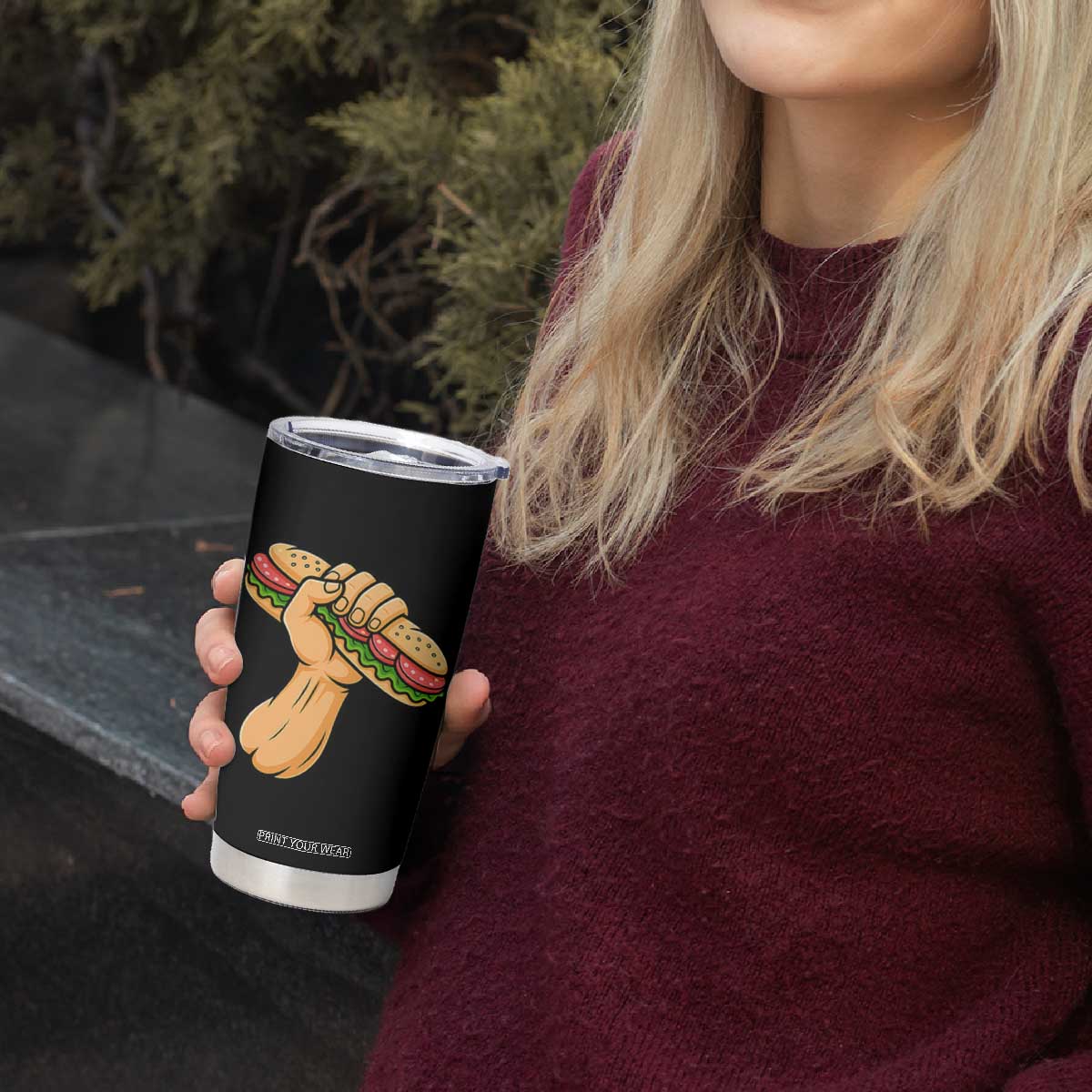 Sandwich Power Fist Tumbler Cup Sarcastic Food Revolution Political Satire TS02 Print Your Wear