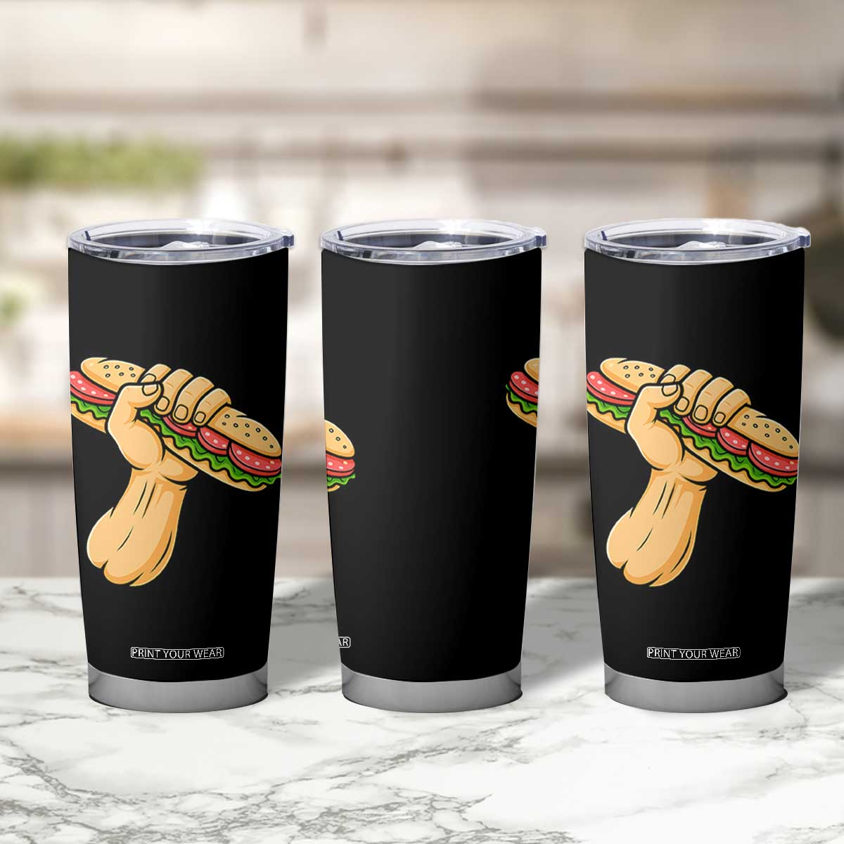 Sandwich Power Fist Tumbler Cup Sarcastic Food Revolution Political Satire TS02 Print Your Wear