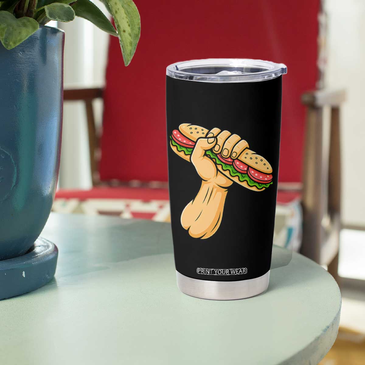 Sandwich Power Fist Tumbler Cup Sarcastic Food Revolution Political Satire TS02 Print Your Wear