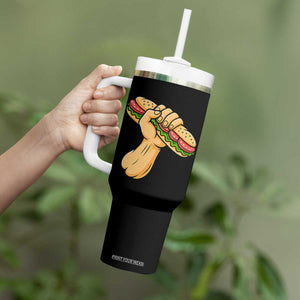 Sandwich Power Fist Tumbler With Handle Sarcastic Food Revolution Political Satire TS02 Print Your Wear