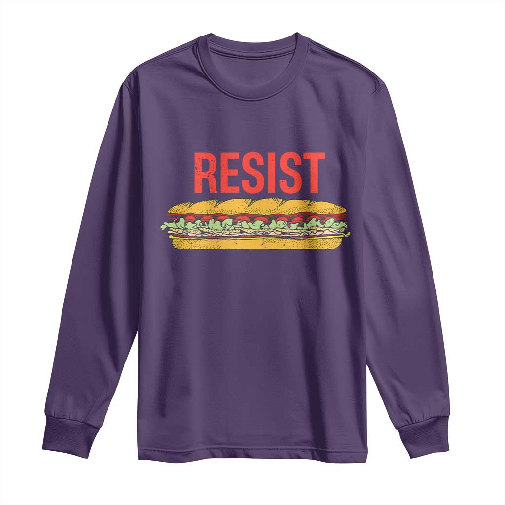 Resist Sandwich Long Sleeve Shirt Sarcastic Food Revolution Political Satire TS02 Purple Print Your Wear